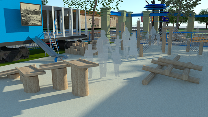 rendering of interactive early learning playground