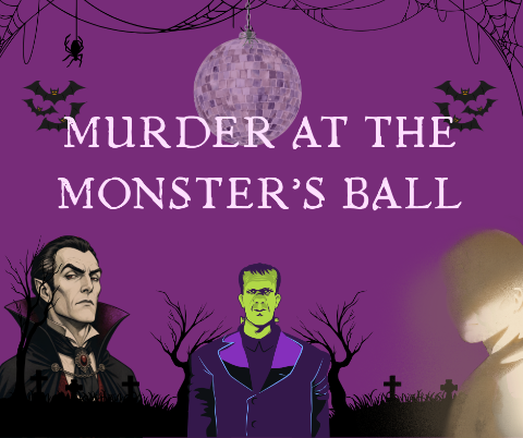 Dracula, Frankenstein and Invisible Man with a disco ball.