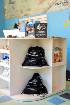KultureCity® Sensory Bags at the front desk of the Pensacola Children's Museum