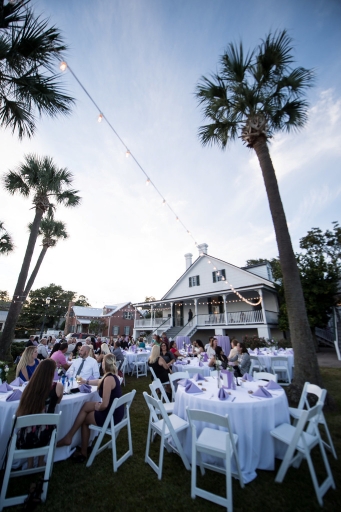 Outdoor Untented Wedding Reception at Barkley House, a bayfront wedding venue in Pensacola